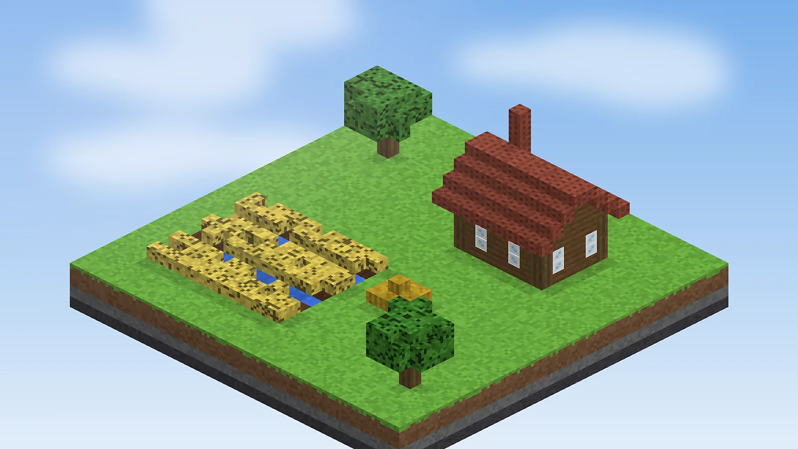 Minecraft farm and barn build created with Schematic Mod