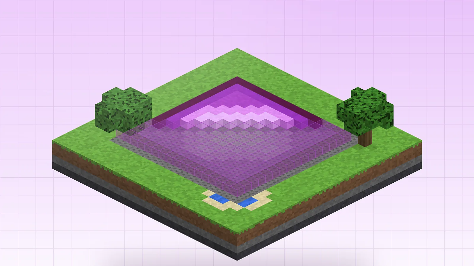 Flat pixel art half placed, with the remaining pixels shown as a magenta overlay.